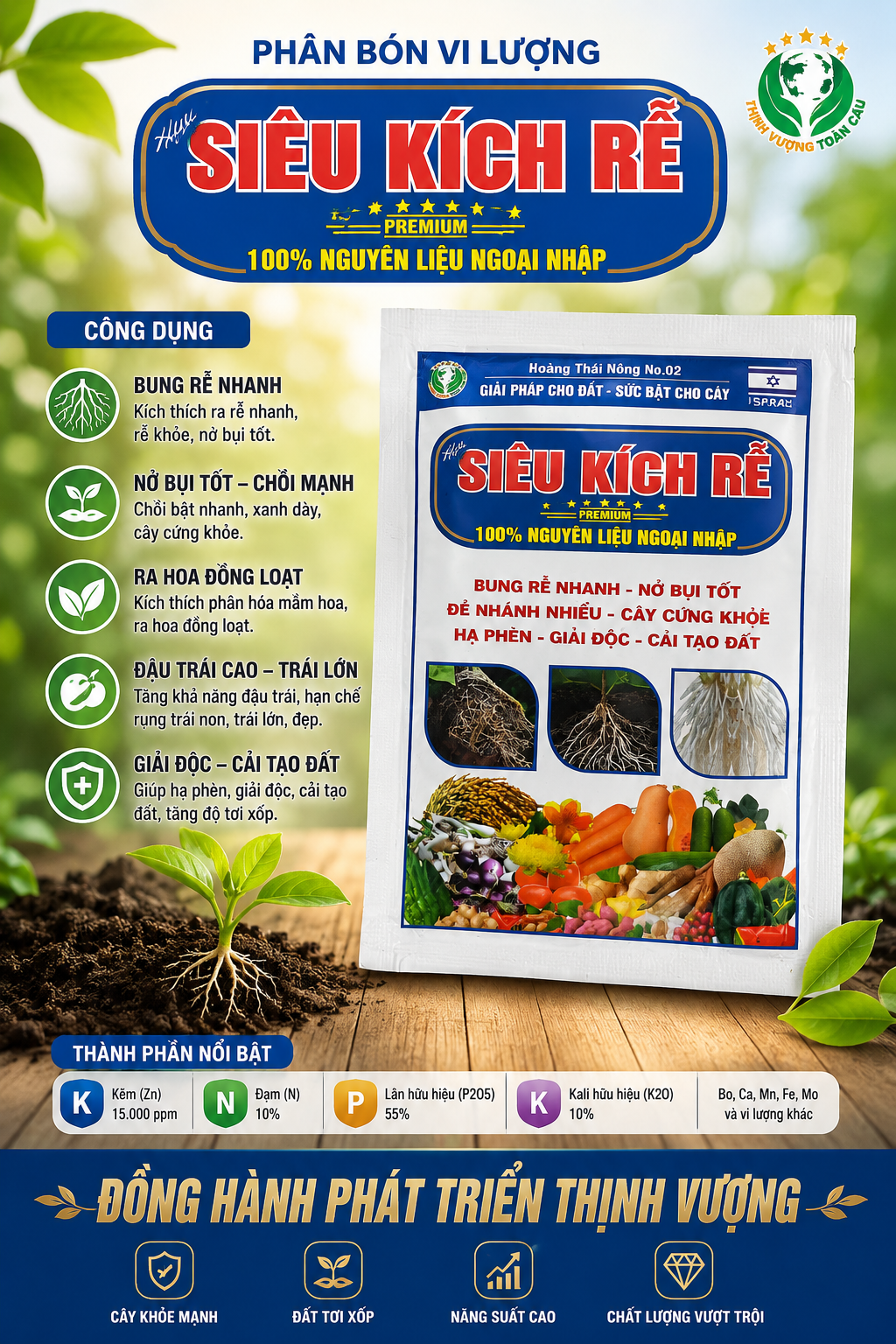 Siêu kích rễ phù hợp cho cây lúa