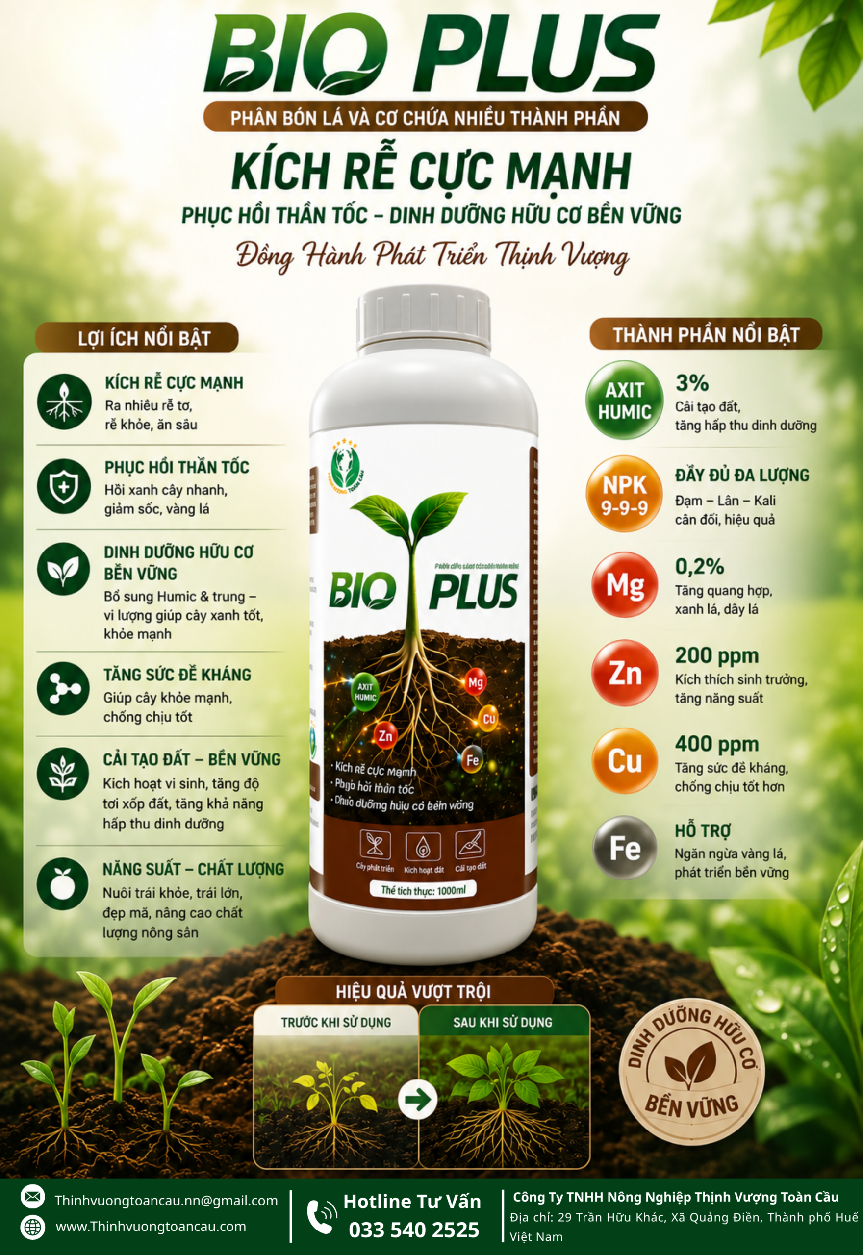 - BIO PLUS – Phân bón lá vô cơ nhiều thành phần- Dưỡng Đất Rể - Ảnh 2