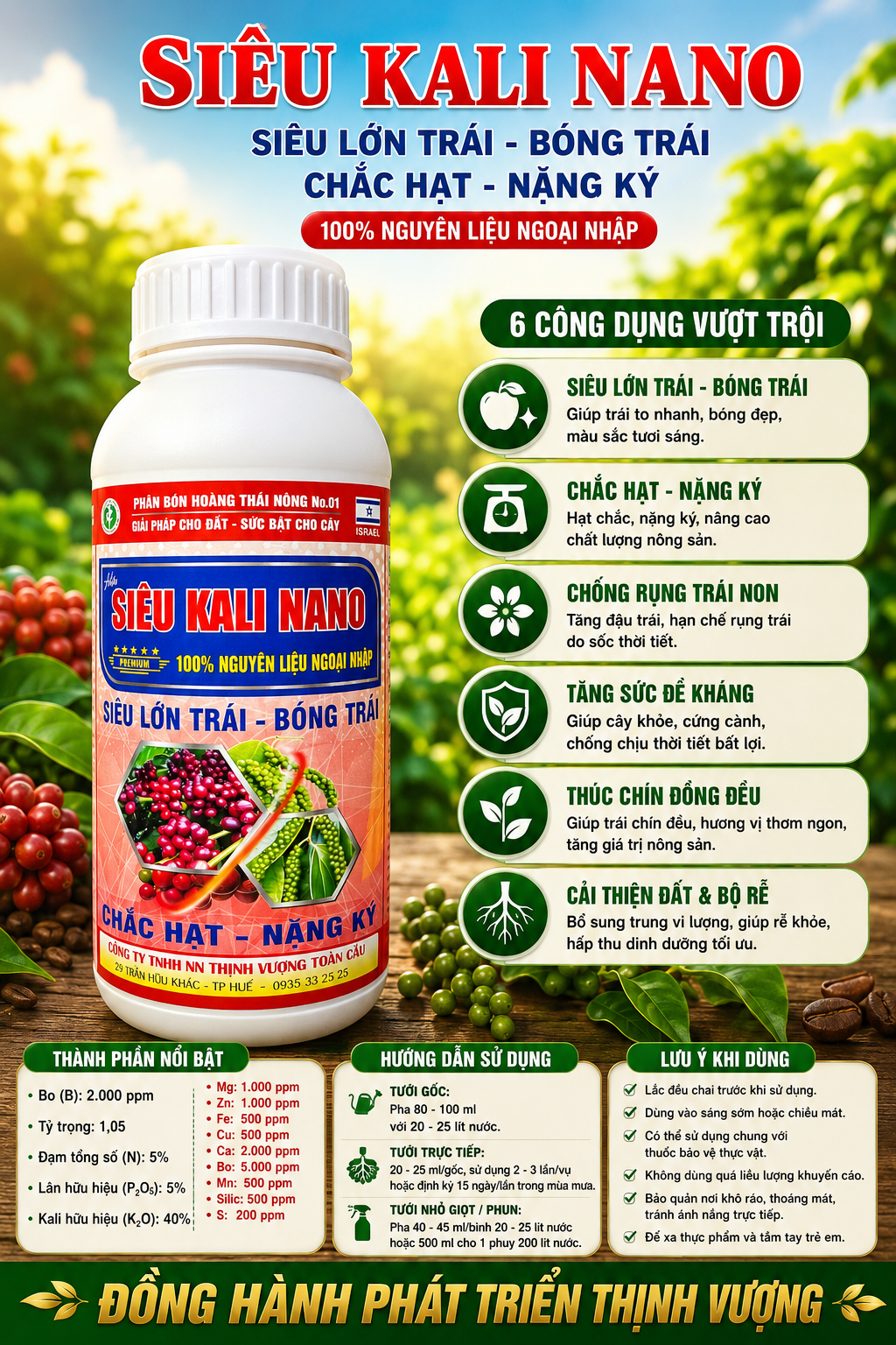 SIÊU KALI NANO- Chuyên dùng cho hồ tiêu, cà phê