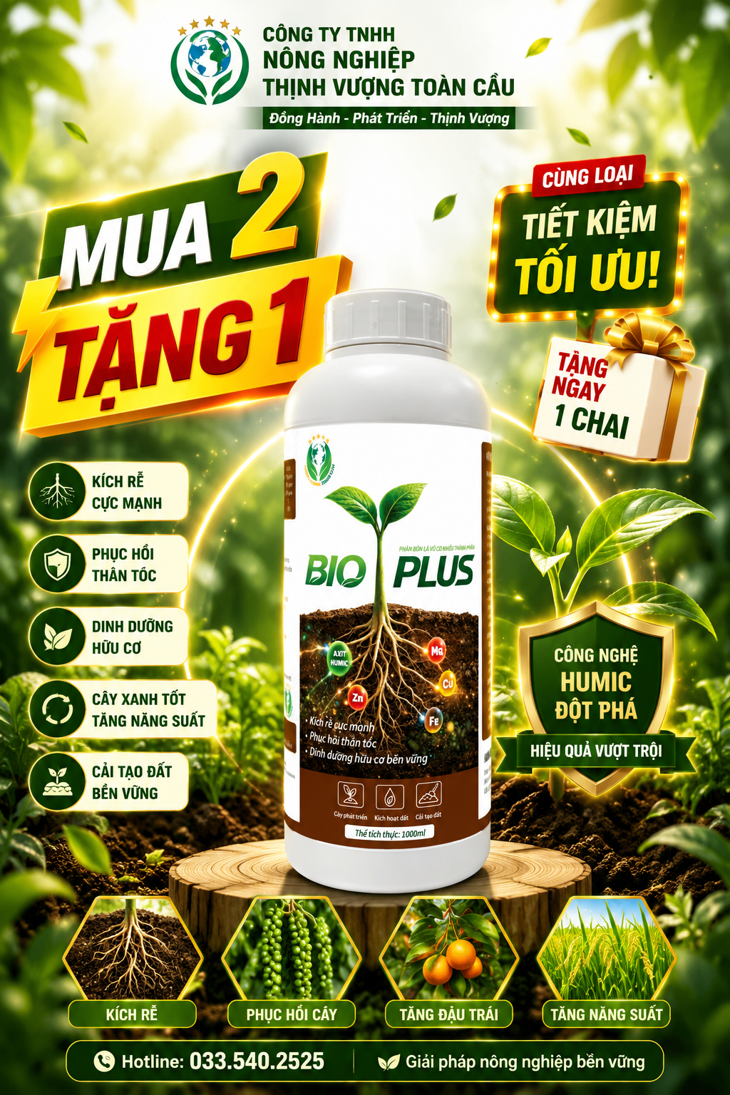 - BIO PLUS – Phân bón lá vô cơ nhiều thành phần- Dưỡng Đất Rể