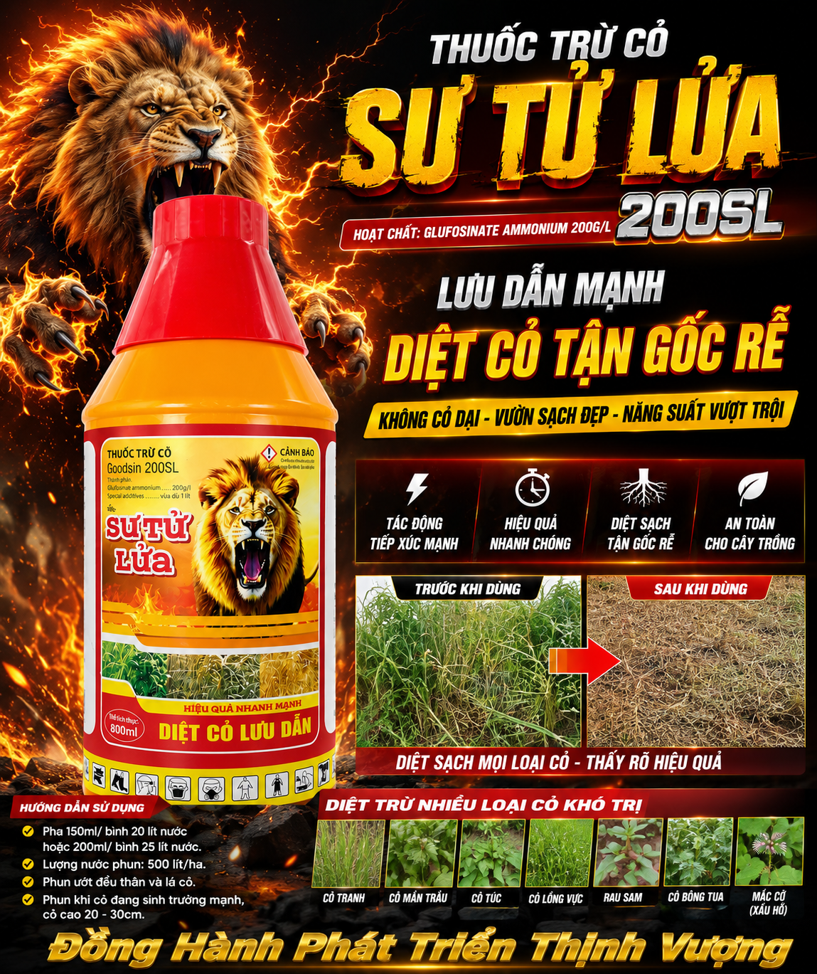 SƯ TỬ LỬA 200SL thuốc trừ cỏ