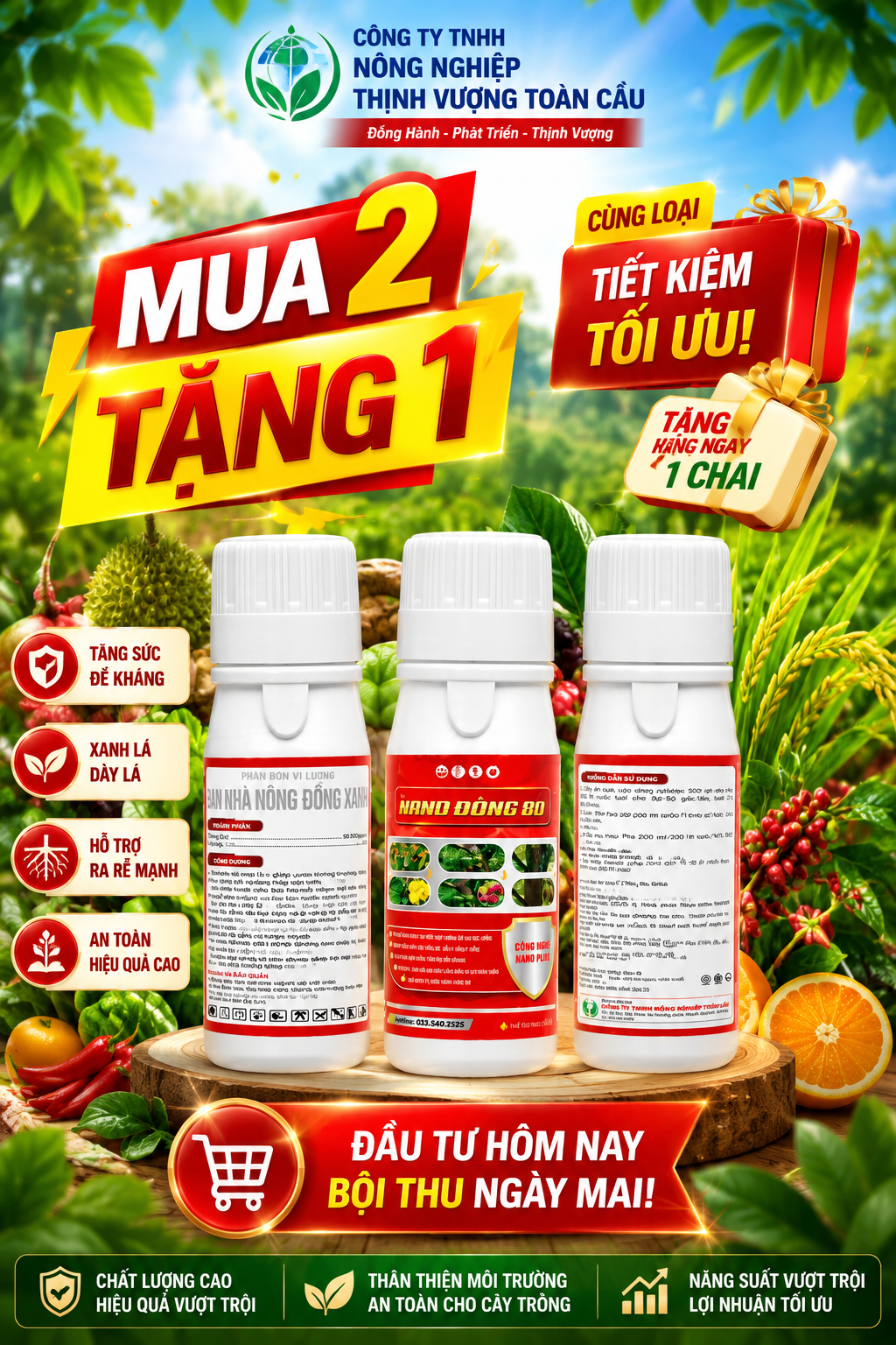 NANO ĐỒNG ĐỎ 200ml- Phân Bón Vi Lượng - Chuyên rửa vườn, xử lí mầm bệnh