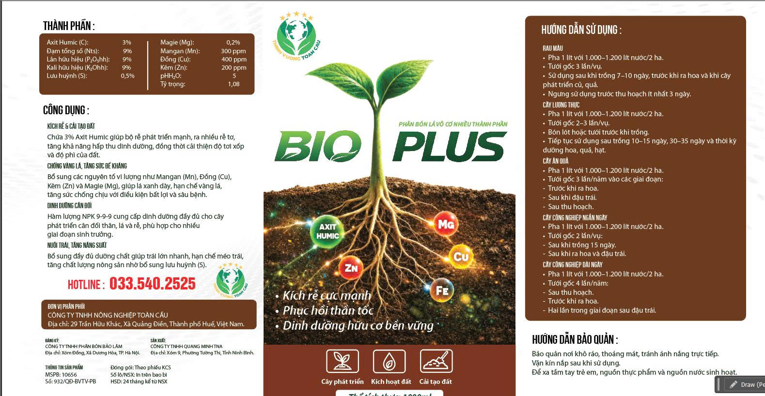 - BIO PLUS – Phân bón lá vô cơ nhiều thành phần- Dưỡng Đất Rể - Ảnh 3