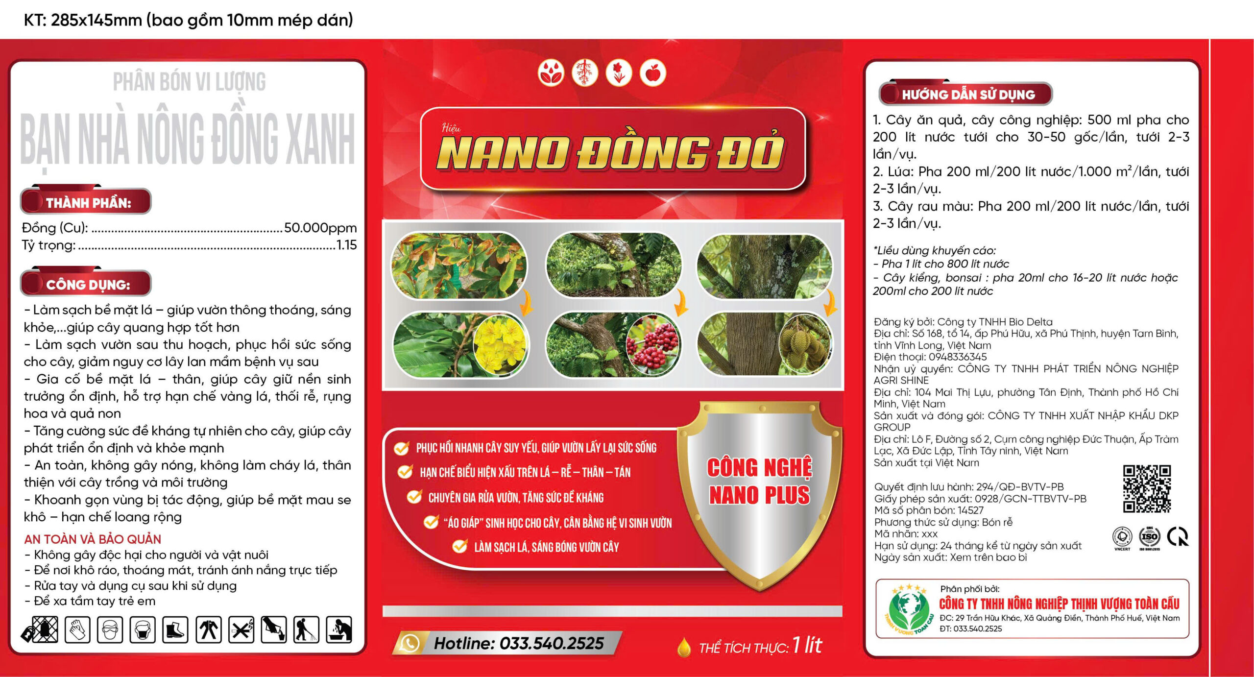 NANO ĐỒNG ĐỎ 200ml- Phân Bón Vi Lượng - Chuyên rửa vườn, xử lí mầm bệnh - Ảnh 3