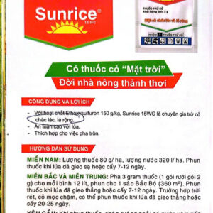 Thuốc trừ cỏ Sunrice 15 WG (thường gọi là thuốc cỏ "Mặt trời").