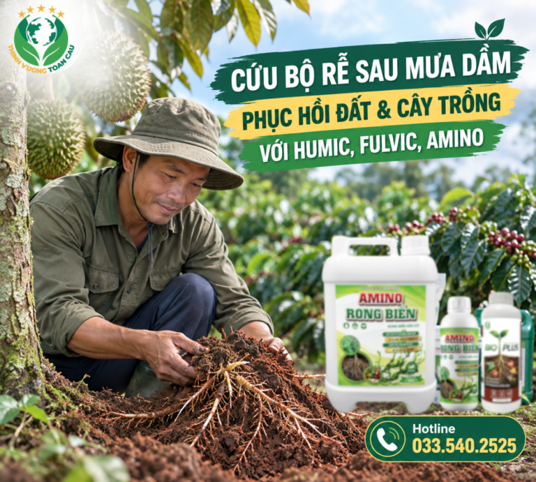 Cứu Vườn Cây Sau Mưa Dầm: Phác Đồ Phục Hồi Bộ Rễ Bằng Humic, Fulvic Và Amino - Thịnh Vượng Toàn Cầu