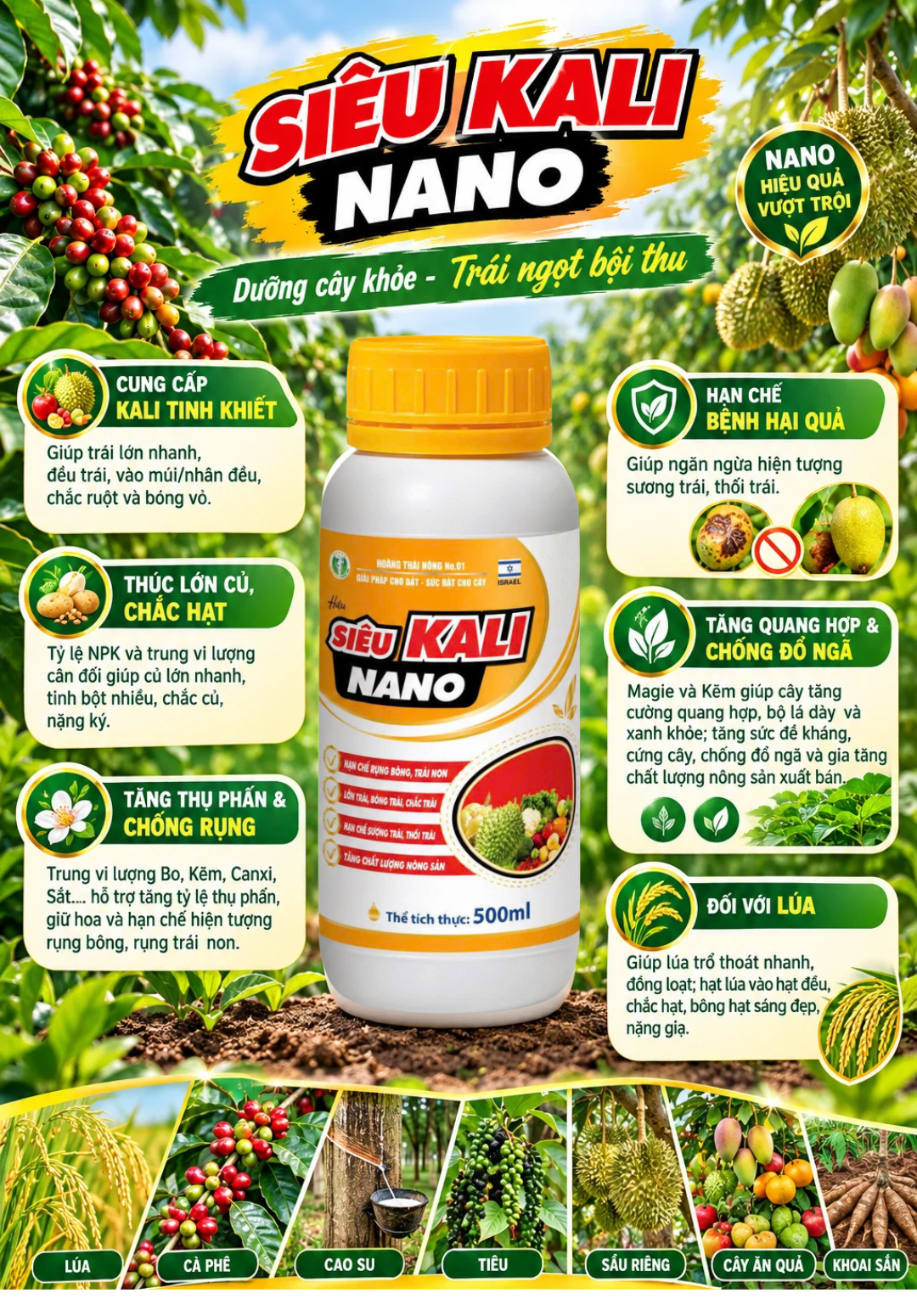 Phân Bón Siêu Kali Nano 500ml – Bí Quyết Lớn Trái, Chắc Hạt, Chống Rụng Bông & Trái Non Toàn Diện Phân Bón Siêu Kali Nano 500ml – Bí Quyết Lớn Trái, Chắc Hạt, Chống Rụng Bông & Trái Non Toàn Diện